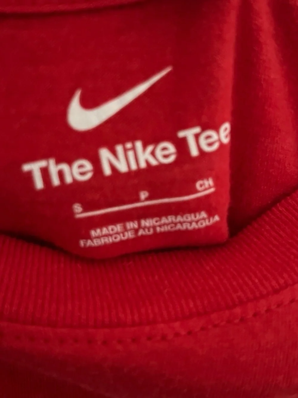 Nike Red Short Sleeve Tee with Large White 
